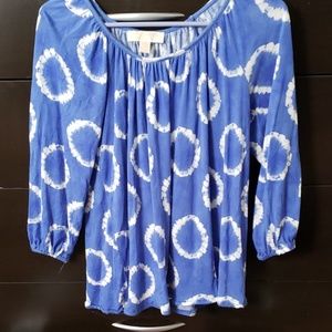 Michael Kors size XS blue/white top